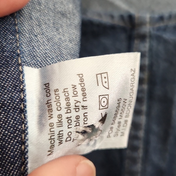 Harrington shirt Womens size M denim longsleeve Button - Picture 4 of 8